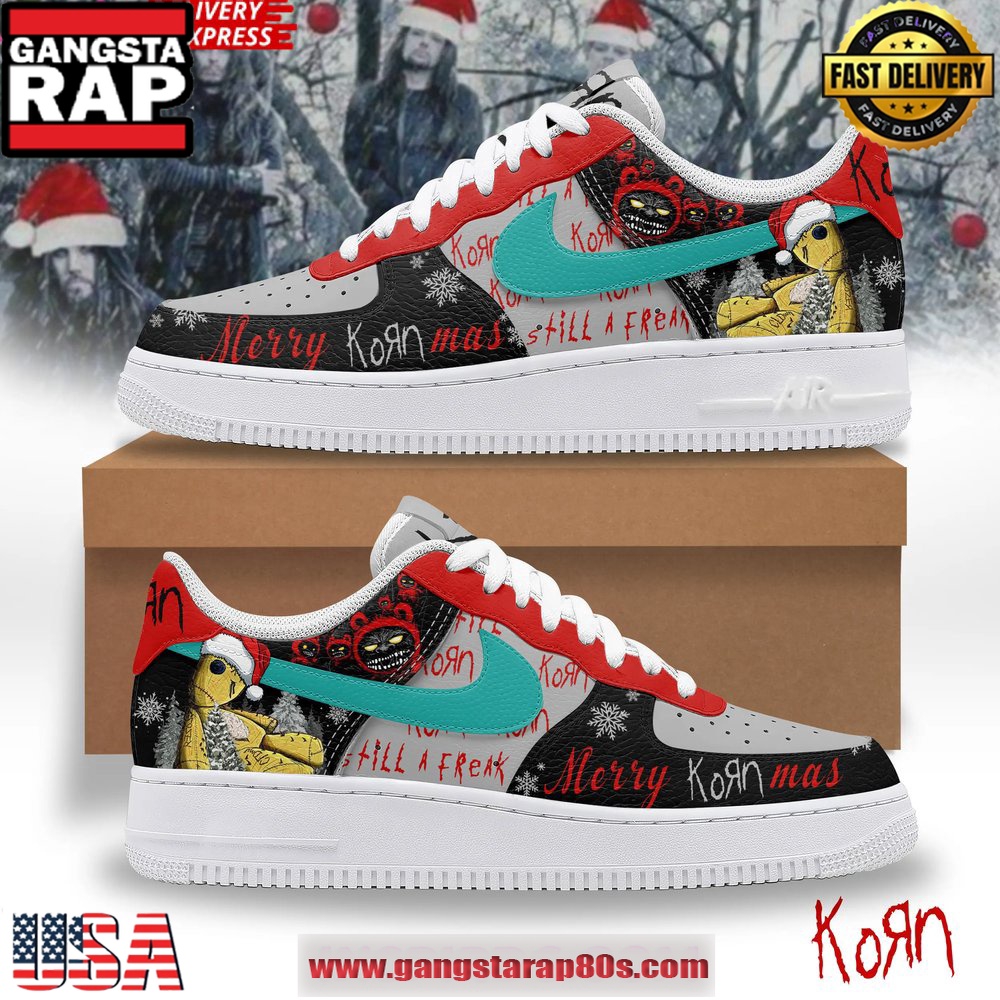 Korn Band Merry Christmas Limited Edition Air Force 1 Running Sneakers Shoes Korn Band Merry Christmas Limited Edition Air Force 1 Running Sneakers Shoes