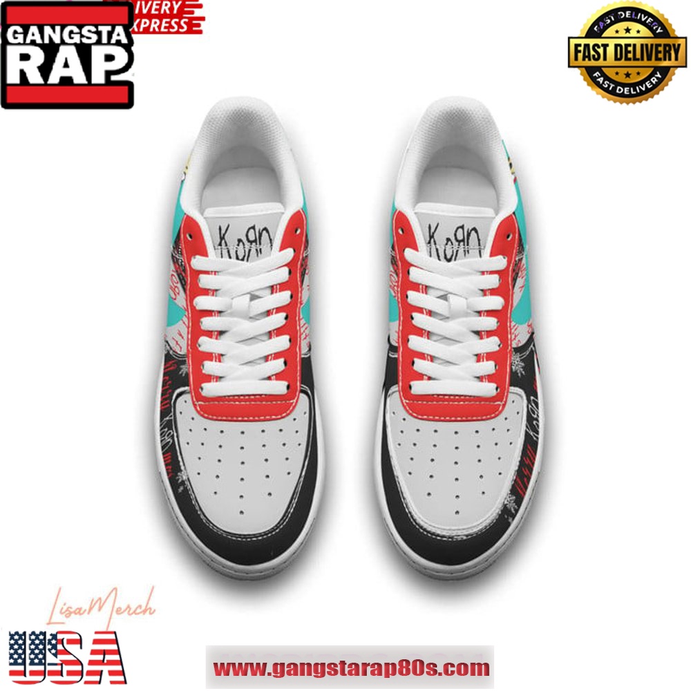 Korn Band Merry Christmas Limited Edition Air Force 1 Running Sneakers Shoes Korn Band Merry Christmas Limited Edition Air Force 1 Running Sneakers Shoes