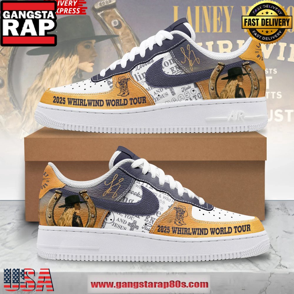 Lainey Wilson 2025 Whirlwind World Tour Air Force 1 Running Sneakers Shoes Lainey Wilson 2025 Whirlwind World Tour Air Force 1 Running Sneakers Shoes