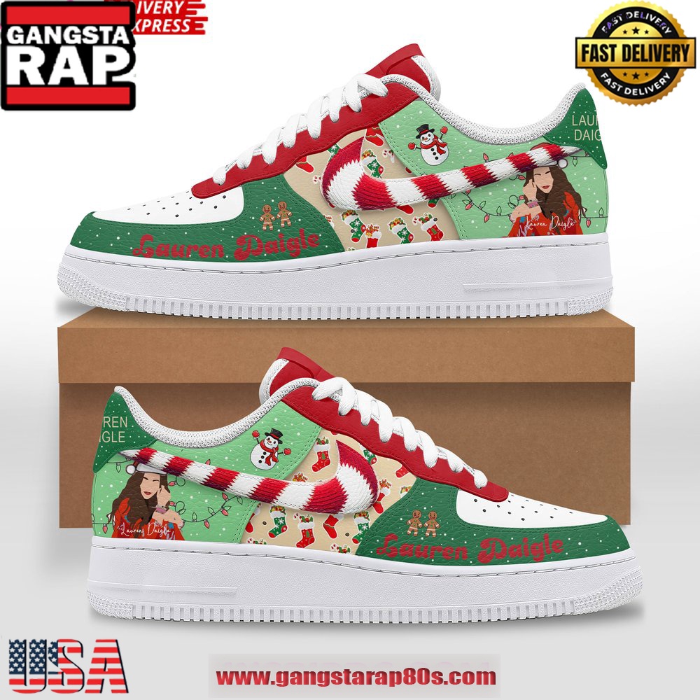 Lauren Daigle Merry Christmas Air Force 1 Running Sneakers Shoes Lauren Daigle Merry Christmas Air Force 1 Running Sneakers Shoes
