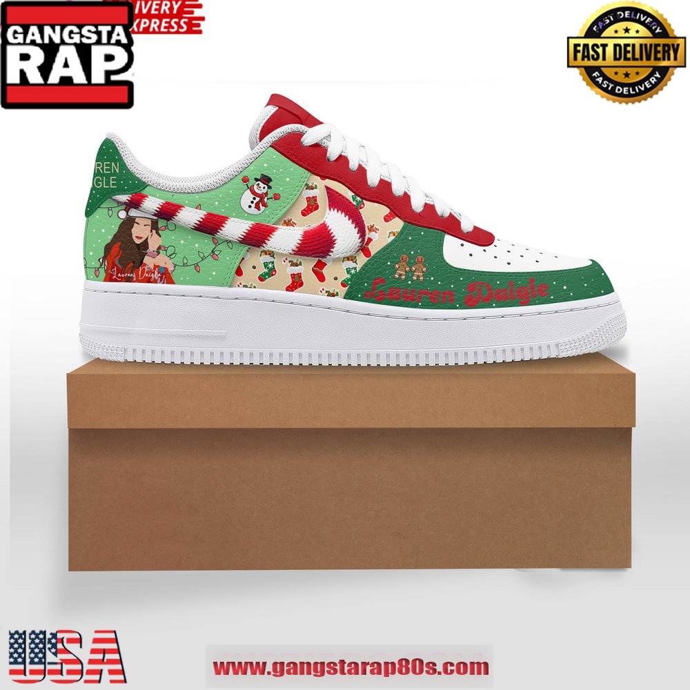 Lauren Daigle Merry Christmas Air Force 1 Running Sneakers Shoes Lauren Daigle Merry Christmas Air Force 1 Running Sneakers Shoes