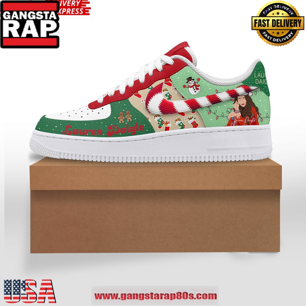 Lauren Daigle Merry Christmas Air Force 1 Running Sneakers Shoes Lauren Daigle Merry Christmas Air Force 1 Running Sneakers Shoes