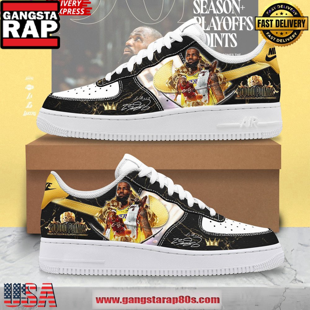LeBron James 50,000 Points Limited Air Force 1 Running Sneakers Shoes LeBron James 50,000 Points Limited Air Force 1 Running Sneakers Shoes