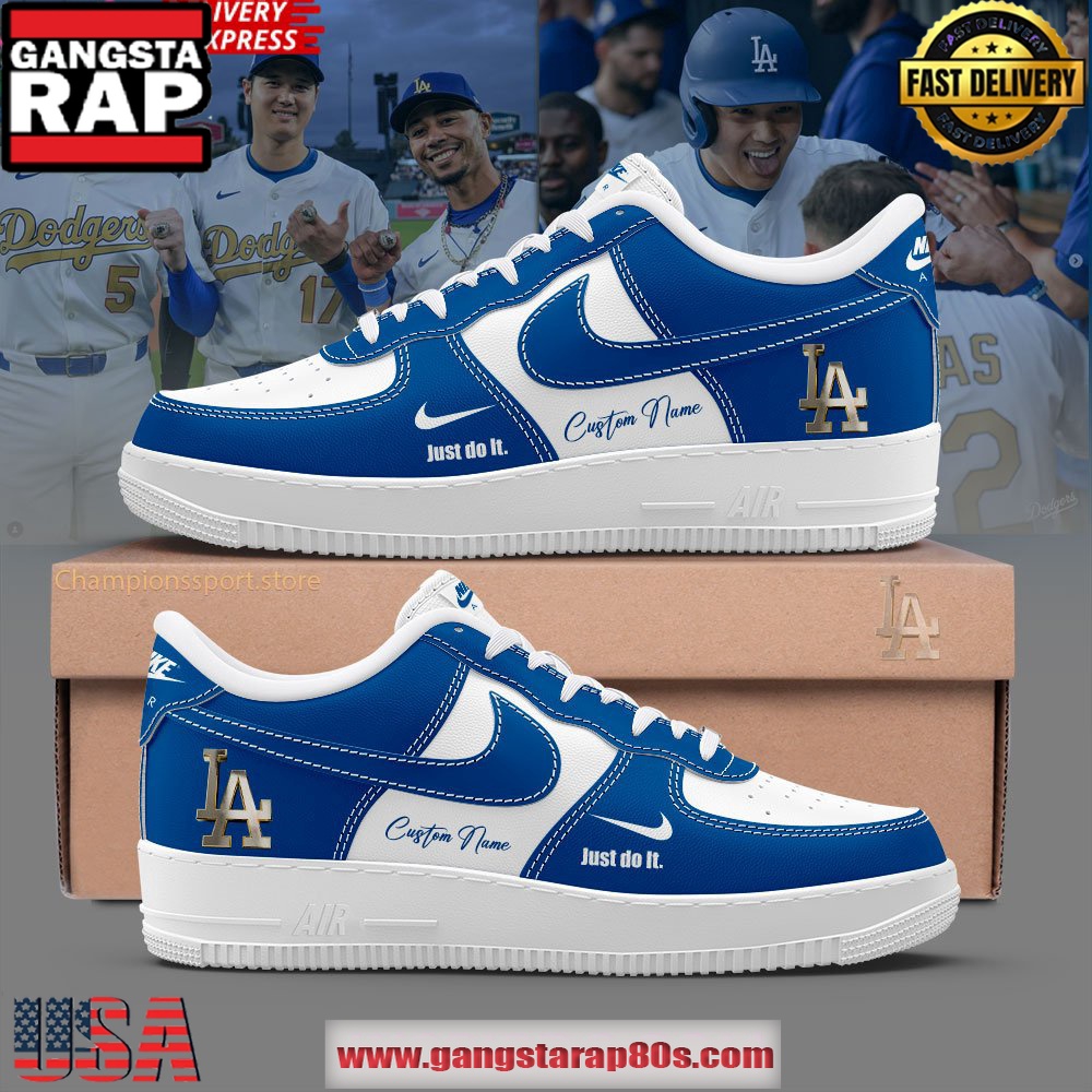 Los Angeles Dodgers Just Do It Limited Custom Name Air Force 1 Sneakers Shoes Los Angeles Dodgers Just Do It Limited Custom Name Air Force 1 Sneakers Shoes