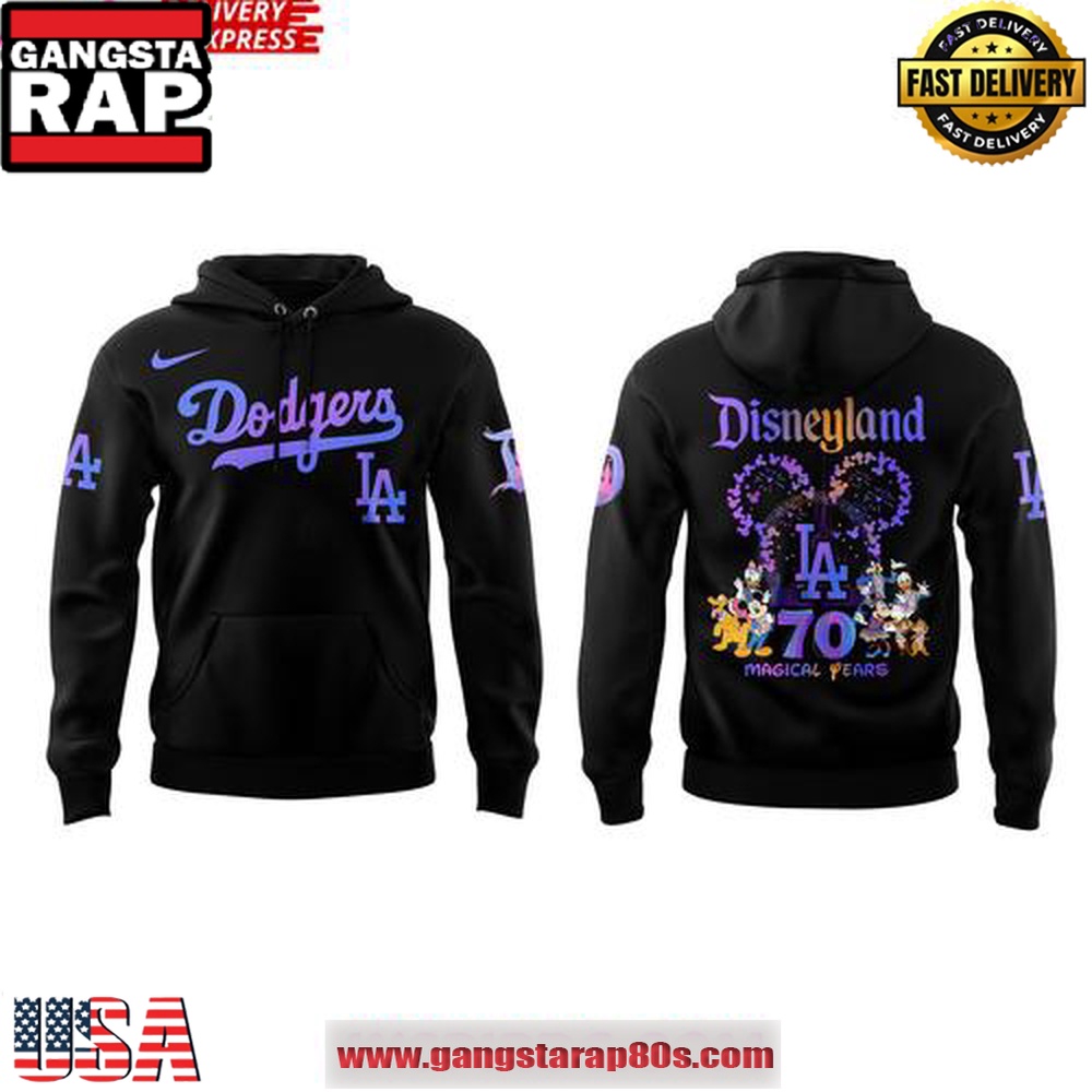 Los Angeles Dodgers x Disneyland 70th Magical Year Special Unisex Hoodie Los Angeles Dodgers x Disneyland 70th Magical Year Special Unisex Hoodie