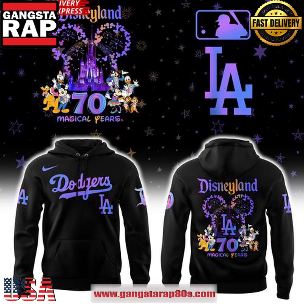 Los Angeles Dodgers x Disneyland 70th Magical Year Special Unisex Hoodie Los Angeles Dodgers x Disneyland 70th Magical Year Special Unisex Hoodie