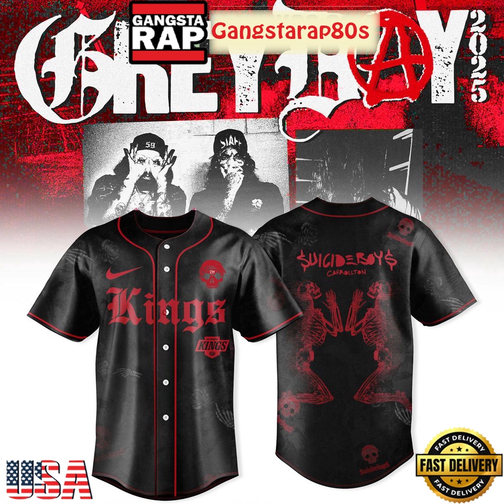 Los Angeles Kings x Suicideboys Greyday Tour 2025 Baseball Jersey Los Angeles Kings x Suicideboys Greyday Tour 2025 Baseball Jersey