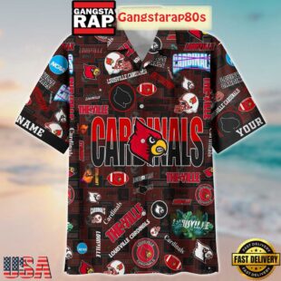 Louisville Cardinals Solgan The Ville True Fan Spirit Custom Name Aloha Hawaiian Shirt