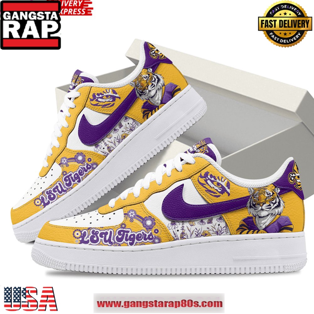 LSU Tigers Pride Limited Edition Air Force 1 Running Sneakers Shoes LSU Tigers Pride Limited Edition Air Force 1 Running Sneakers Shoes