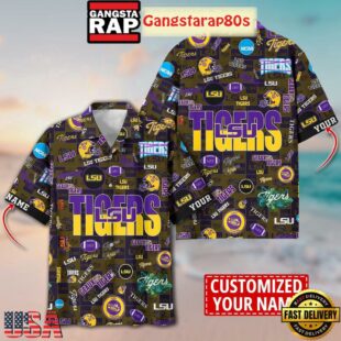 LSU TIGERS Solgan Geaux Tigers True Fan Spirit Custom Name Aloha Hawaiian Shirt