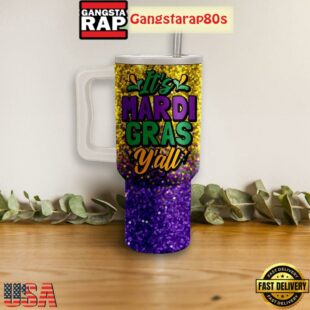 Mardi Gras Festival Fan Tumbler Cup 40oz