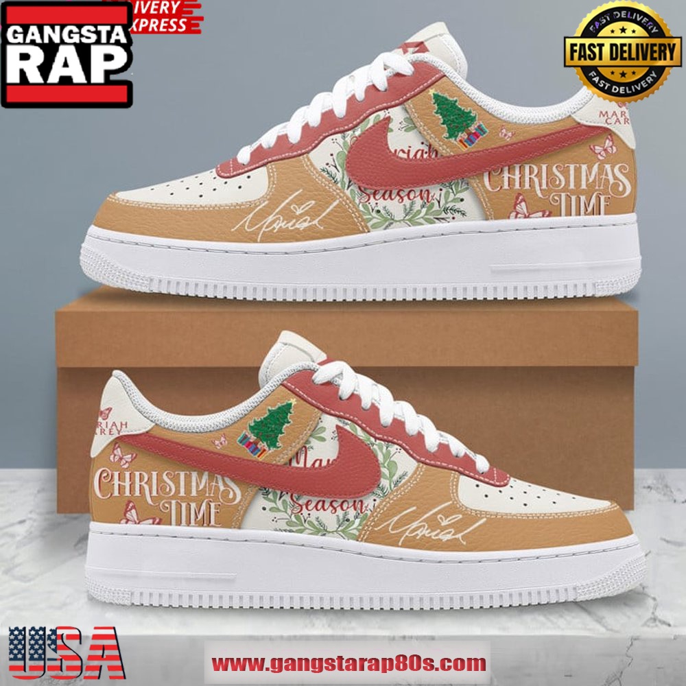 Mariah Carey Christmas Time Limited Edition Air Force 1 Running Sneakers Mariah Carey Christmas Time Limited Edition Air Force 1 Running Sneakers