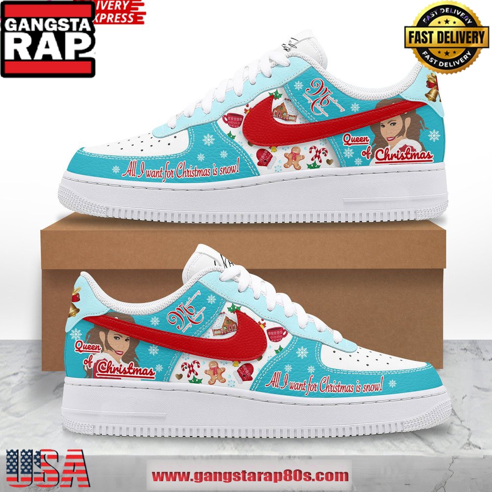Mariah Carey Queen Of Christmas Limited Edition Air Force 1 Running Sneakers Shoes Mariah Carey Queen Of Christmas Limited Edition Air Force 1 Running Sneakers Shoes