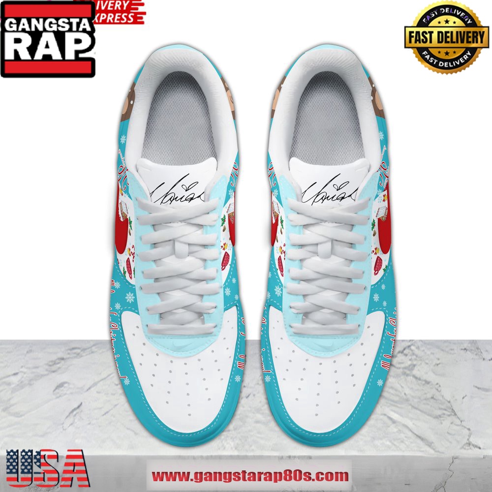 Mariah Carey Queen Of Christmas Limited Edition Air Force 1 Running Sneakers Shoes Mariah Carey Queen Of Christmas Limited Edition Air Force 1 Running Sneakers Shoes