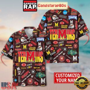 Maryland Terrapins Solgan Go Terps True Fan Spirit Custom Name Aloha Hawaiian Shirt