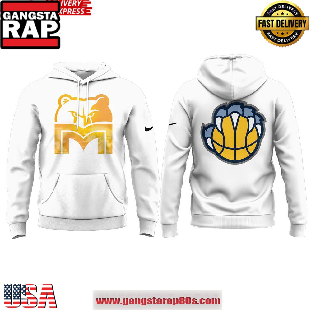 Memphis Grizzlies Playoff Pick Em 2025 White Unisex Hoodie Memphis Grizzlies Playoff Pick Em 2025 White Unisex Hoodie