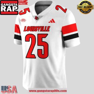 Men's Louisville Cardinals New Season 2025 White Custom Football Jersey