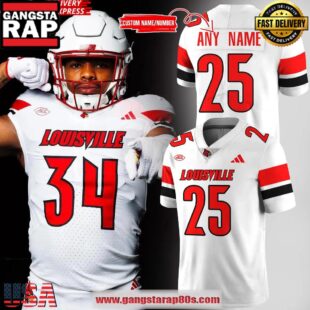 Men's Louisville Cardinals New Season 2025 White Custom Football Jersey