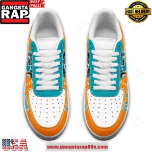 Miami Dolphins Go Dolphins Nike Air Force 1 Running Sneakers Shoes