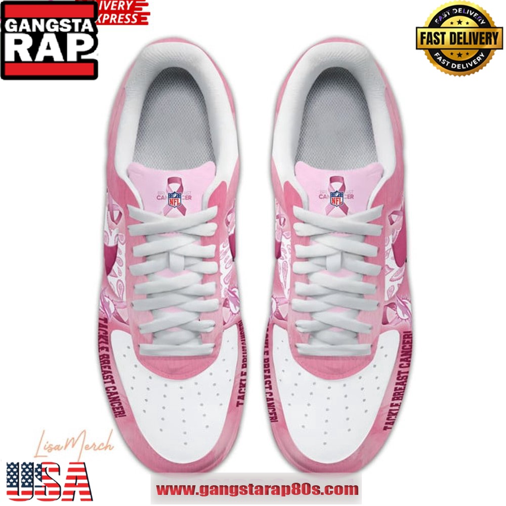 Miami Dolphins Tackle Breast Cancer Air Force 1 Running Sneakers Shoes Miami Dolphins Tackle Breast Cancer Air Force 1 Running Sneakers Shoes