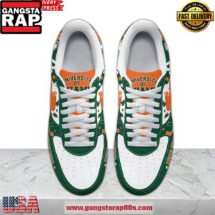 Miami Hurricanes Hype Limited Edition Nike Air Force 1 Running Sneakers Shoes