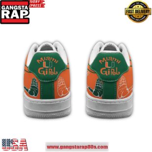 Miami Hurricanes Limited Edition Nike Air Force 1 Running Sneakers Shoes