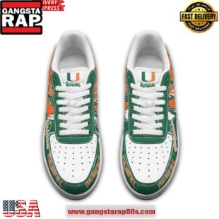 Miami Hurricanes Limited Edition Nike Air Force 1 Running Sneakers Shoes