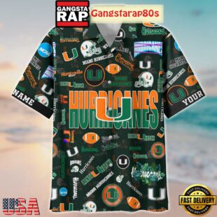Miami Hurricanes Solgan Canes Watch True Fan Spirit Custom Name Aloha Hawaiian Shirt