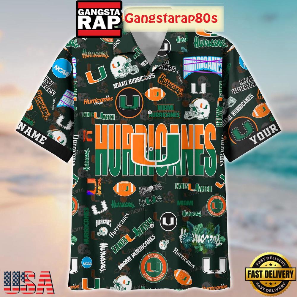 Miami Hurricanes Solgan Canes Watch True Fan Spirit Custom Name Aloha Hawaiian Shirt Miami Hurricanes Solgan Canes Watch True Fan Spirit Custom Name Aloha Hawaiian Shirt