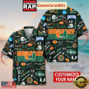 Miami Hurricanes Solgan Canes Watch True Fan Spirit Custom Name Aloha Hawaiian Shirt