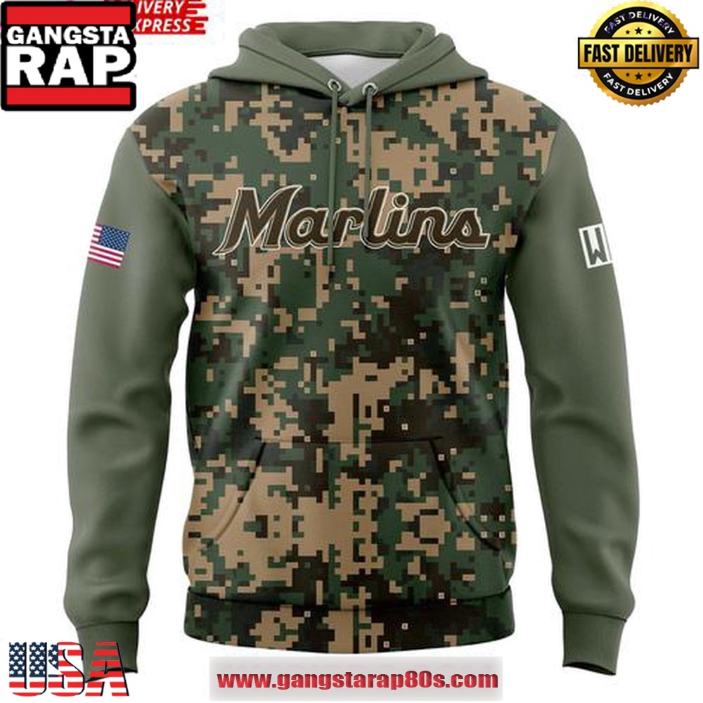 Miami Marlins Military Appreciation 2025 Unisex Hoodie Miami Marlins Military Appreciation 2025 Unisex Hoodie