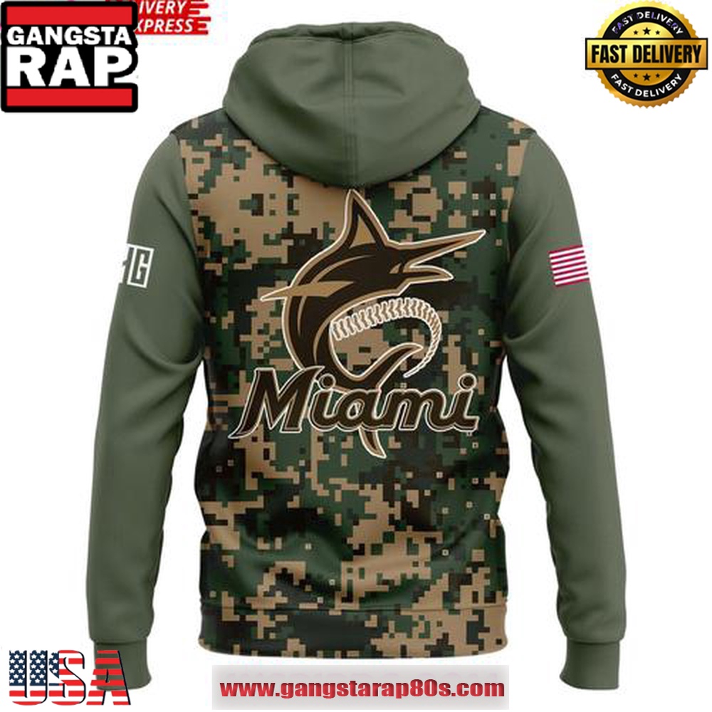 Miami Marlins Military Appreciation 2025 Unisex Hoodie Miami Marlins Military Appreciation 2025 Unisex Hoodie