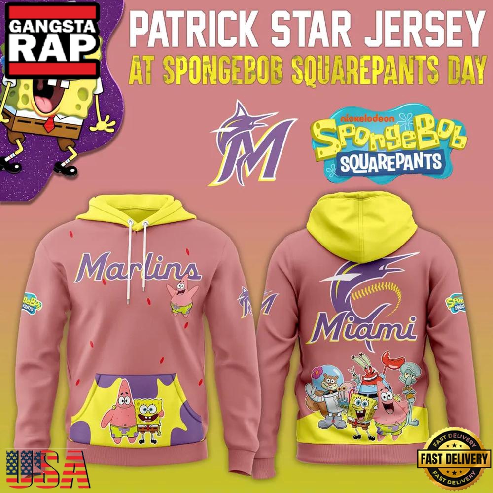 Miami Marlins SpongeBob SquarePants Day Limited Premium Edition Hoodie Miami Marlins SpongeBob SquarePants Day Limited Premium Edition Hoodie
