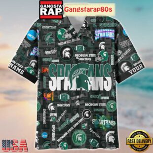Michigan State Spartans Solgan Go Green Go White True Fan Spirit Custom Name Aloha Hawaiian Shirt