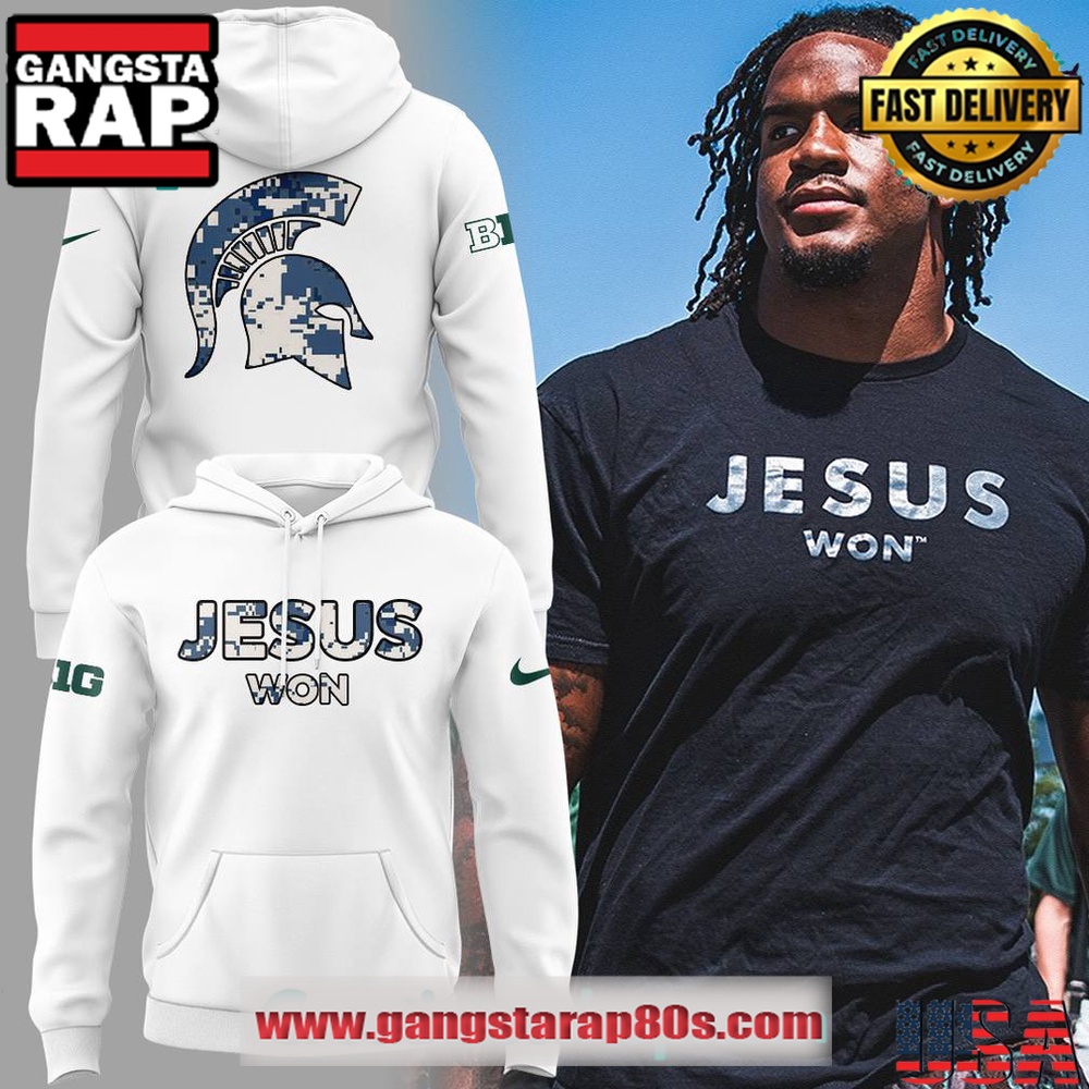Michigan State Spartans x JESUS WON 2025 Special Unisex Hoodie Michigan State Spartans x JESUS WON 2025 Special Unisex Hoodie