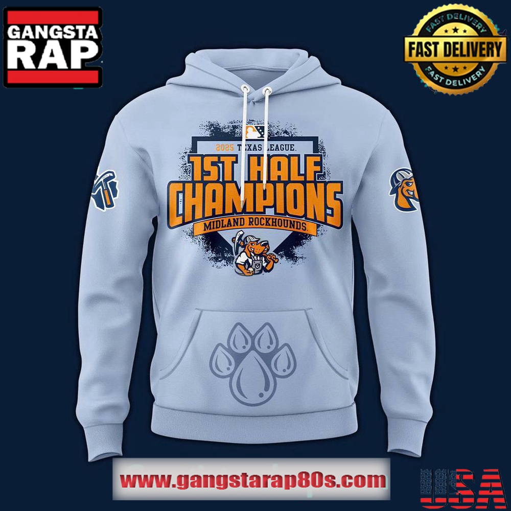 Midland RockHounds 1st Half Champions 2025 Texas League Unisex Hoodie Midland RockHounds 1st Half Champions 2025 Texas League Unisex Hoodie