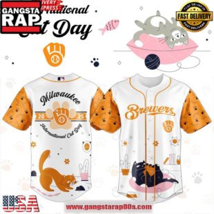 Milwaukee Brewers International Cat Day 2025 Baseball Jersey Shirt