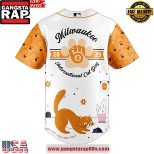 Milwaukee Brewers International Cat Day 2025 Baseball Jersey Shirt