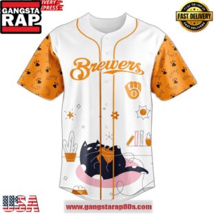Milwaukee Brewers International Cat Day 2025 Baseball Jersey Shirt