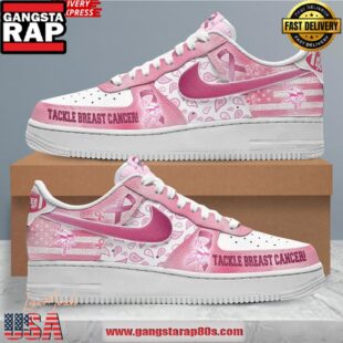 Minnesota Vikings Tackle Breast Cancer Air Force 1 Running Sneakers Shoes