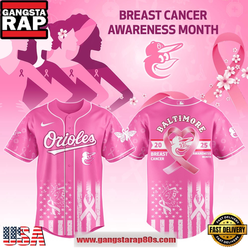 MLB Baltimore Orioles X Breast Cancer Awareness Month Special Edition Baseball Jersey MLB Baltimore Orioles X Breast Cancer Awareness Month Special Edition Baseball Jersey