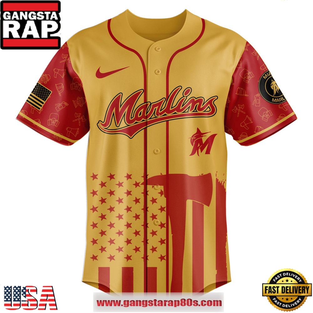 MLB Miami Marlins x Firefighter Appreciation Night Special Edition Baseball Jerseys MLB Miami Marlins x Firefighter Appreciation Night Special Edition Baseball Jerseys