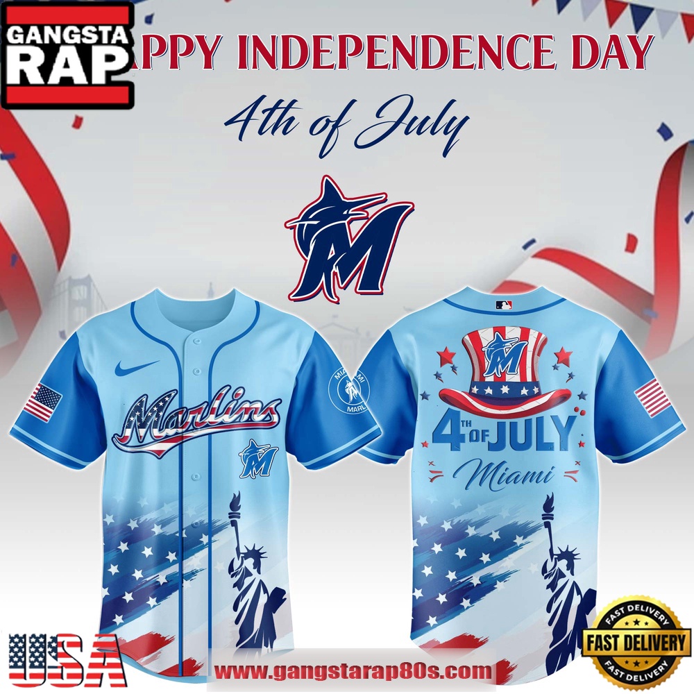 MLB Miami Marlins X Independence Day Special Edition Baseball Jerseys MLB Miami Marlins X Independence Day Special Edition Baseball Jerseys