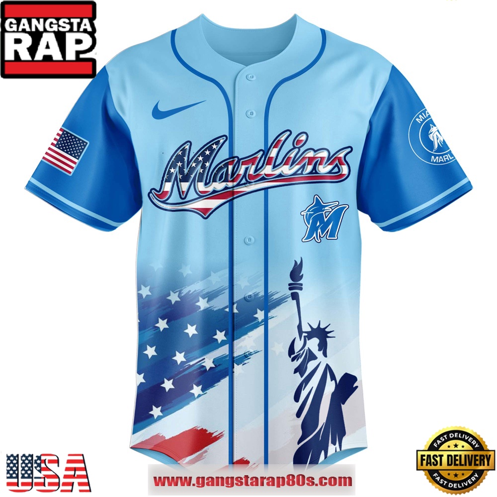 MLB Miami Marlins X Independence Day Special Edition Baseball Jerseys MLB Miami Marlins X Independence Day Special Edition Baseball Jerseys