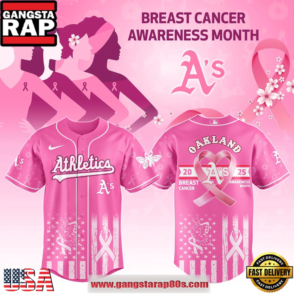 MLB Oakland Athletics X Breast Cancer Awareness Month Special Edition Baseball Jersey MLB Oakland Athletics X Breast Cancer Awareness Month Special Edition Baseball Jersey