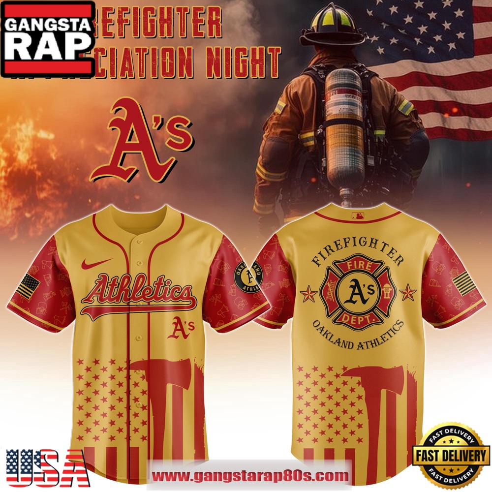 MLB Oakland Athletics x Firefighter Appreciation Night Special Edition Baseball Jerseys MLB Oakland Athletics x Firefighter Appreciation Night Special Edition Baseball Jerseys