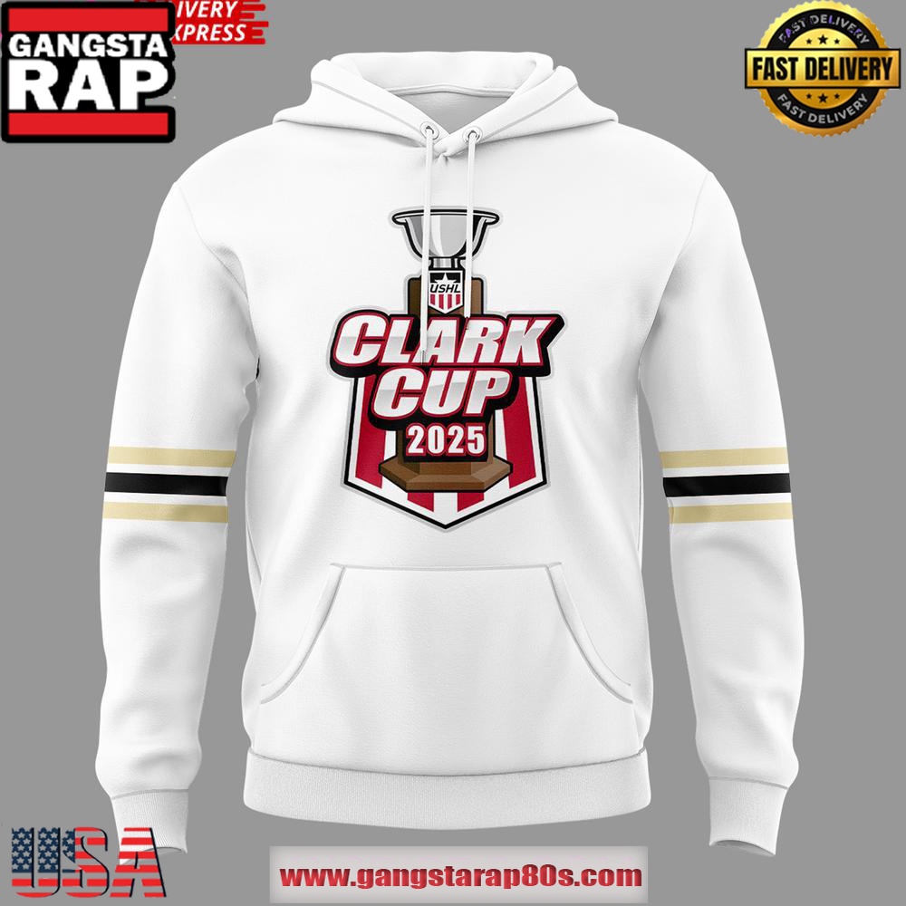 Muskegon Lumberjacks 2025 USHL Clark Cup Performance White Unisex Hoodie Muskegon Lumberjacks 2025 USHL Clark Cup Performance White Unisex Hoodie
