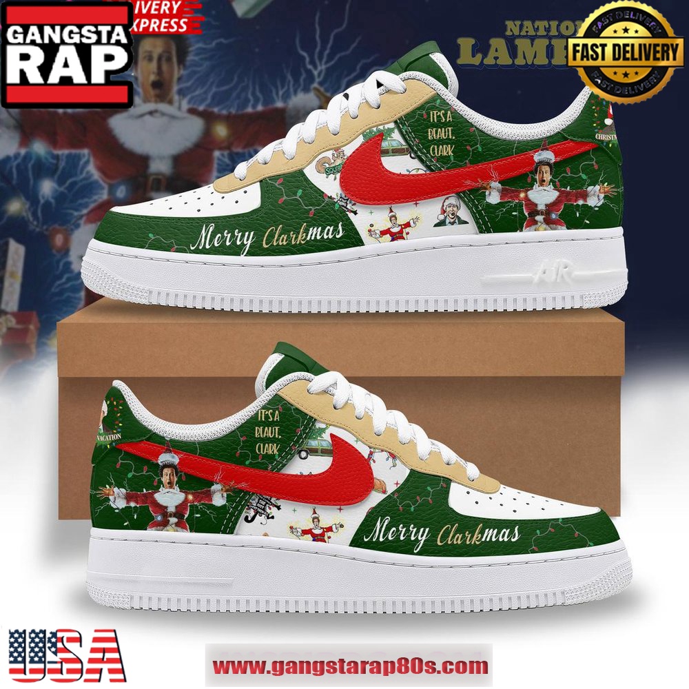 National Lampoon Merry Christmas Limited Edition Air Force 1 Running Sneakers Shoes National Lampoon Merry Christmas Limited Edition Air Force 1 Running Sneakers Shoes
