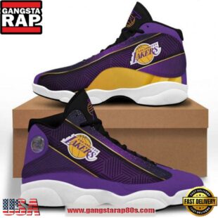 NBA Los Angeles Lakers Purple Black Air Jordan 13 Shoes