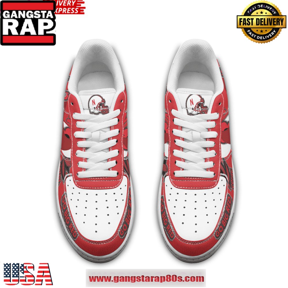Nebraska Cornhuskers Go Big Red Air Force 1 Running Sneakers Shoes Nebraska Cornhuskers Go Big Red Air Force 1 Running Sneakers Shoes
